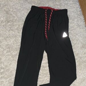 Black Joggers with Red Accents